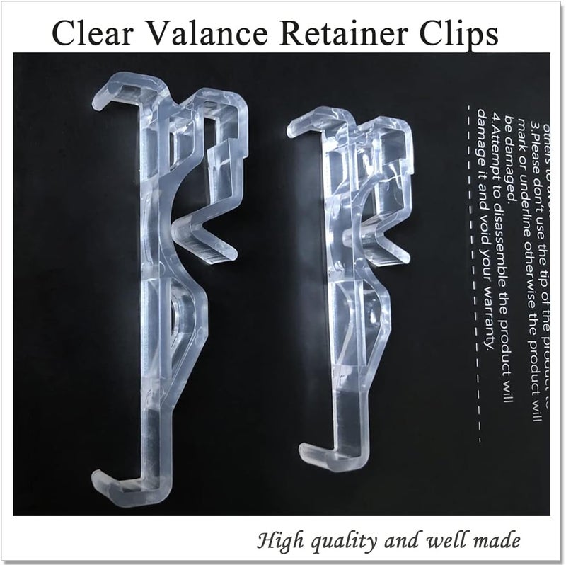 lofrcin 2.5 Inch Valance Clips, Clear Plastic Window Blind Clips for Horizontal Blind Valance (12 PCS) - Image 2